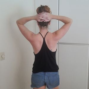 Asos black racerback tank top size 4